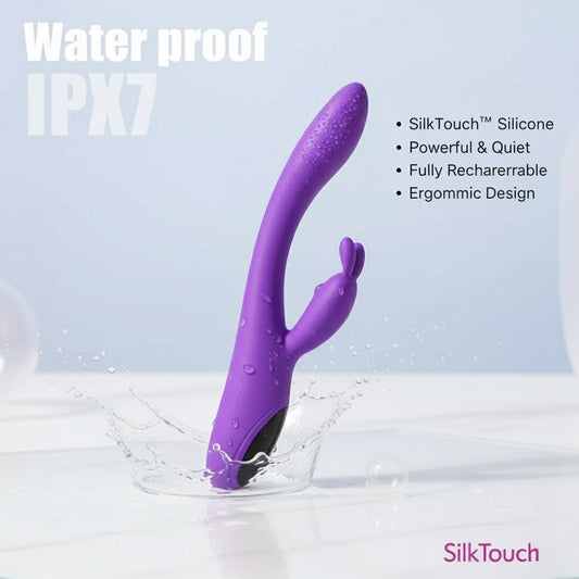 Waterproof purple rabbit vibrator by BlushAura