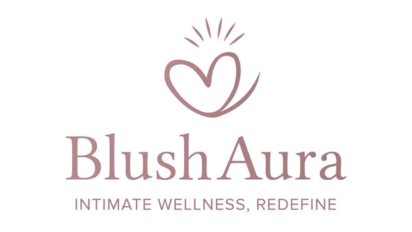 Blush Aura logo with a heart design on a white background