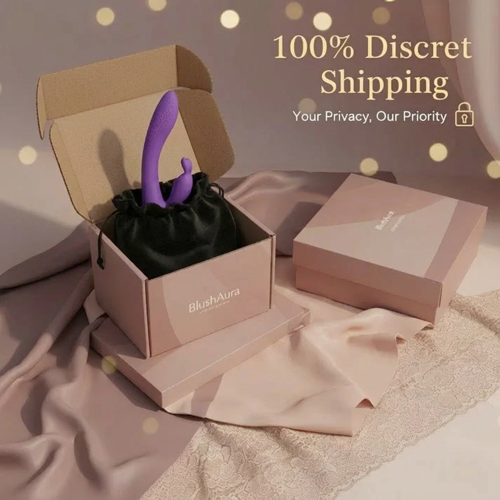 BlushAura wellness massager with premium packaging and discreet shipping.Privacy-focused packaging priority for secure delivery.
