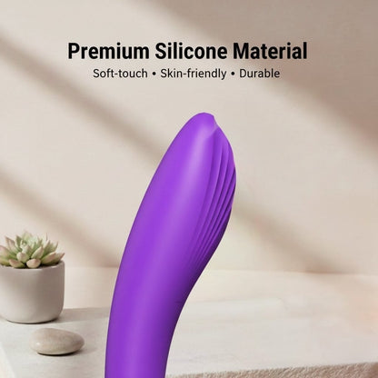 premium purple silicone material for BlushAura everyday personal wellness device, featuring soft-touch, skin-friendly, and durable texture on light background. Ideal for comfortable self-care routines in India
